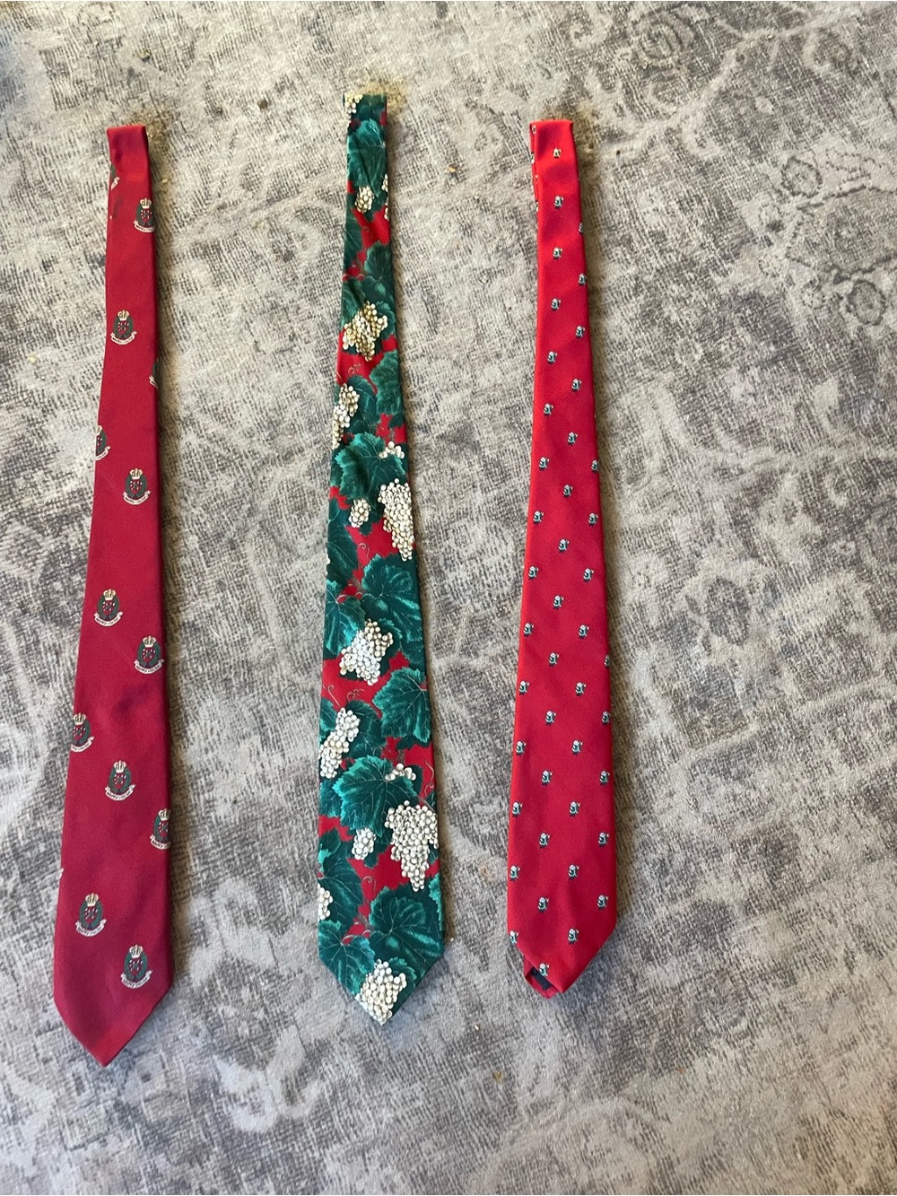 Robert Talbott Red and Green Patterned Necktie Trio
